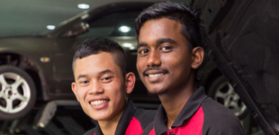 Two young workers