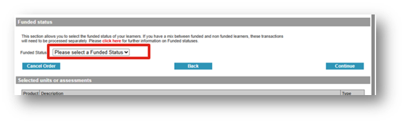 Results entry snapshot